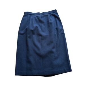 Worthington Blue Pleated Pencil Skirt Knee-Length, 100% wool